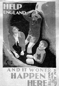 Ww2 Wwii World War Two Collection: Help England and it won t happen here poster issued by the WM Allen White Committee