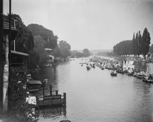 Henley Regatta. A striking panorama of the scene at Henley. 4 July 1923