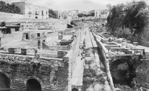 Herculaneum an ancient Roman town destroyed by volcanic pyroclastic flows in 79 A