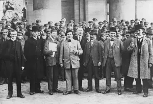 Herr Matthes reviews his troops at Coblenz. Herr Matthes, the separatist leader