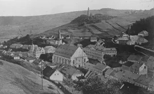 View Prints: Hill of Radium Deposits Leased to English Company A view of Joachimsthal a spa town