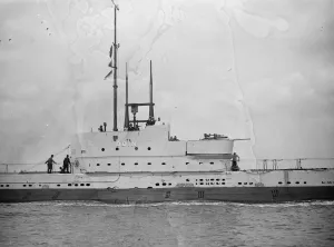 Sailors Prints: HM Submarine Odin soon after leaving Chatham dockyard for her trials. 18 July 1929