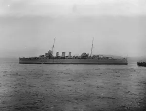 Australian Prints: HMAS Australia as she arrived at the Tail of the Bank, Greenock, from her builders