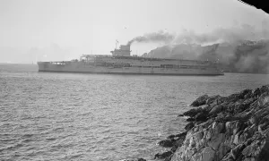 HMS Courageous at Plymouth. 27 February 1928