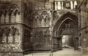 Fence Prints: Holyrood Abbey is a ruined Augustinian Abbey in Edinburgh, Scotland. The abbey