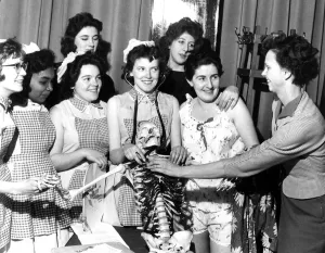 Christmas Prints: hospital pantomime - Staff Nurse Lorna Cunliffe (right) sets the scene at rehearsal