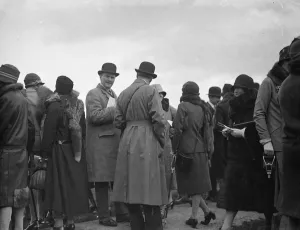 Household Brigade steeplechase at Hawthorn Hill. Colonel Freyberg, VC, with friends