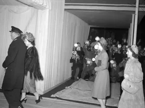 Photographers Prints: HRH Princess Elizabeth and her bridegroom Lt. Philip Mountbatten RN attended a full