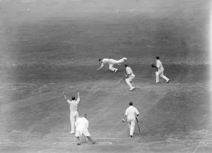 Cricket Match Prints: Huge score against the Champion County at the Oval. Hopwood ( Champion County )