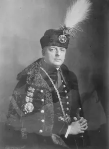 Costume Prints: Hungarian racing magnate wishes to live in England. Count Sandor Nako a prominent