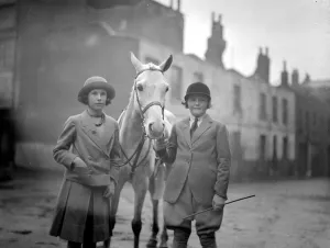 Hunter show at the Agricultural Hall. Hon Sheila (right) and Hon Pamela Digby with