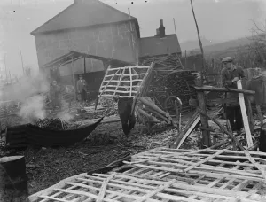 Hurdle making in Cuxton, Kent. 1937