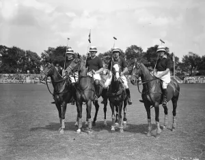 Polo Mallet Prints: Hurlingham- Indian Empire Party The World Team Left to right Mr C R Wrightsman