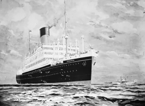 Artwork Prints: An illustration of the SS Minnewaska. 31 December 1928