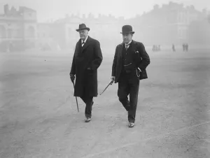 Imperial conference. Prime Minister and Lord Balfour leaving Downing Street. 20