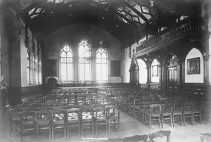 The important cabinet meeting at Inverness. The interior of the Town Hall at Inverness