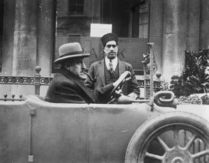 Smoking Pipe Prints: To India from England by motor car Major Forbes Leith in the motor car in which he