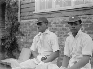 Indian cricketers. Syed Wazir Ali ( left ) and J Navle. 1932