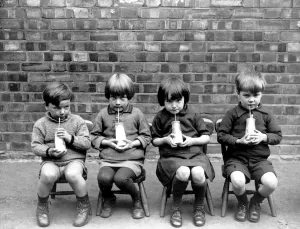 Infant welfare For one penny children of Holy Trinity School Lambeth are provided