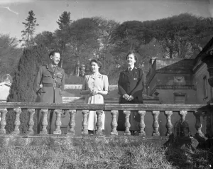 1940s Prints: An informal picture of her Royal Highness Princess Elizabeth with Lord and Lady Fortescue