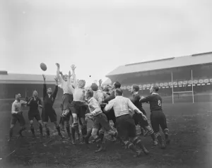 Inter services at rugby Royal Navy versus RAF at Twickenham A lineout 25 February 1925