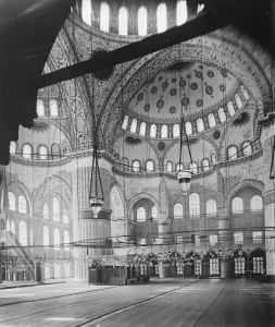 An interior view of the St Sofia Mosque in constantinople. 3 January 1927