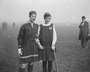 Sportswomen Prints: International Hockey at Merton Abbey Fraulein Hambrook ( Harvestehude, Germany )