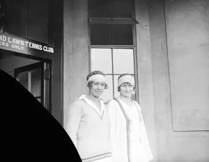 International Lawn Tennis in Wimbeldon Miss McKane and Mrs Mallory, who opposed