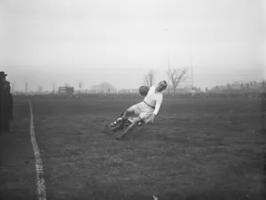 International rugby match at Birmingham. Colours versus Whites. Sir Devett swerving