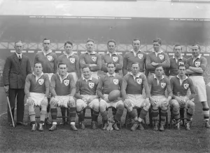 International Rugby at Twickenham Ireland team Left to right standing Mark Sugden