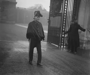 Investiture at Buckingham Palace. Sir Richard Coles, a Knight Batchelor leaving