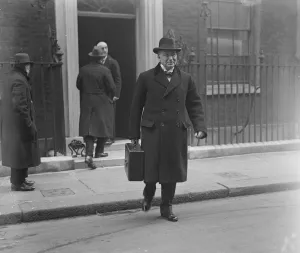 The Irish Boundaries Question Sir Hamar Greenwood leaving No 10 Downing Street today
