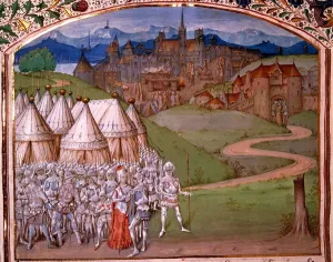 Town Prints: Isabella of France (c. 1295-1358) with troops at Hereford, 14th century