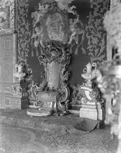 Isola Bella The throne used by Napolean in the Palace on Isola Bella, Italyduring