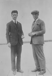 The Italian round the world flight. Signor Antonio Locatelli ( left ), who started