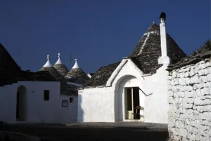 Italy Alberobello The conical roofs of the trulli in the town of Alberobello, Puglioa