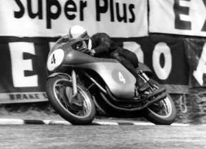 Motorsport TT Race Prints: J Hartle, riding an Italian MV Agusta yesterday won the Junior TT Race in the Isle of Man