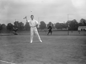 Japanese emperors son as tennis player at Yokohama specie bank sports ground