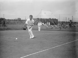 Japanese emperors son as tennis player at Yokohama specie bank sports ground