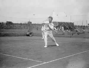 Japanese emperors son as tennis player at Yokohama specie bank sports ground