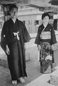 Japanese Society Mr Kocho Otani, heir of Count Otani, and his bride, sister