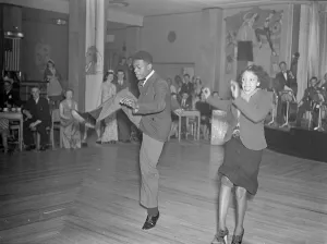 Jitterbugs come to London. dance / dancing / party season / celebration / happy vintage