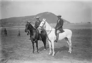 Jodhpur Polo team champions of India with their ponies and Dusky attendants at Minehead Left
