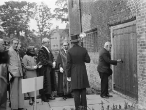Civil Servant Prints: John Barnes at a opening ceremony at Well Hall in Eltham, Kent. 1936