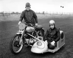 Sport Prints: John ( in the sidecar ) and his father, Jack Surtees at a race meeting