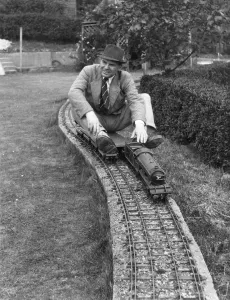 John Topham On his garden steam train A John Topham / TopFoto John Topham On his garden steam train A John Topham / TopFoto