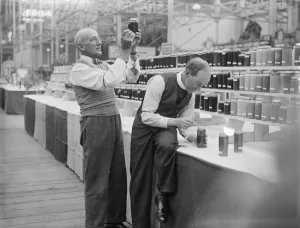 Cheers! Vintage Food And Drink Prints: Judging honey at Crystal Palace show. 1934