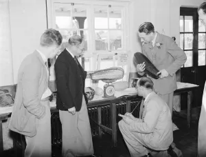 Judging the marrows at the Days Lane Horticultural Show, Sidcup. 1937 Judging the marrows at the Days Lane Horticultural Show, Sidcup. 1937