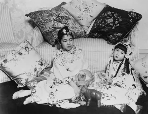 Costume Prints: Julia ( left ) and Betty, daughters of the Chinese Ambassador to America, Saoke Alfred Sze