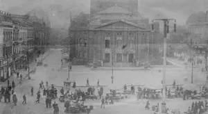 Kattowitce in southern Poland, The Theatre Square August 1921